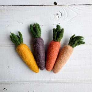 Mini Felt Heirloom Carrots-Set of 4 Mini Felt Heirloom Carrots-Set of 4