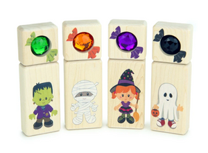 8 pc. Halloween Trick-or-Treaters Gem Blocks by Everwood Friends 8 pc. Halloween Trick-or-Treaters Gem Blocks by Everwood Friends