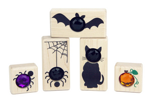 5 pc. Spooky Halloween Friends Gem Blocks by Everwood Friends 5 pc. Spooky Halloween Friends Gem Blocks by Everwood Friends