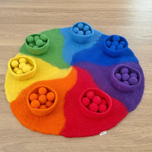 Felt Rainbow Play Mat, Bowls & Balls