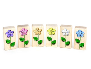 6pc. Pastel Summer Flower Gem Blocks