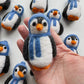 Penguin w/Blue Hat & Scarf, Felt Toys