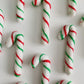 Candy Cane- White w/Red & Green Stripes, Felt Foods