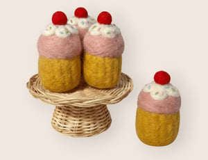 Felt Strawberry Cupcake