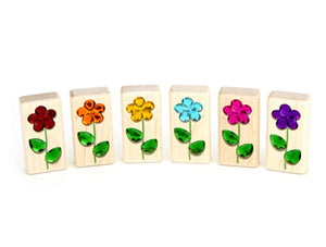 6pc. Bright Summer Flower Gem Blocks