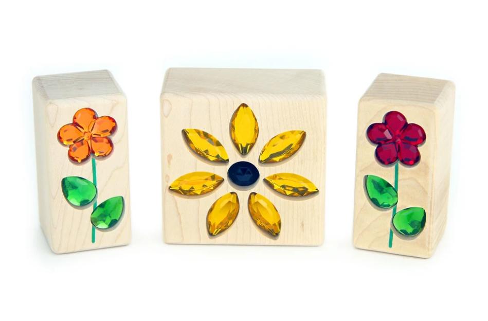3 pc. Autumn Sunflower Gem Blocks