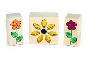3 pc. Autumn Sunflower Gem Blocks