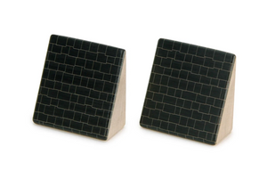 2 pc. Black Slanted Roof Blocks 2x2