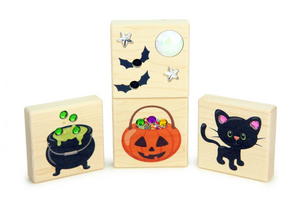 4 pc. Halloween Night Gem Block Set by Everwood Friends