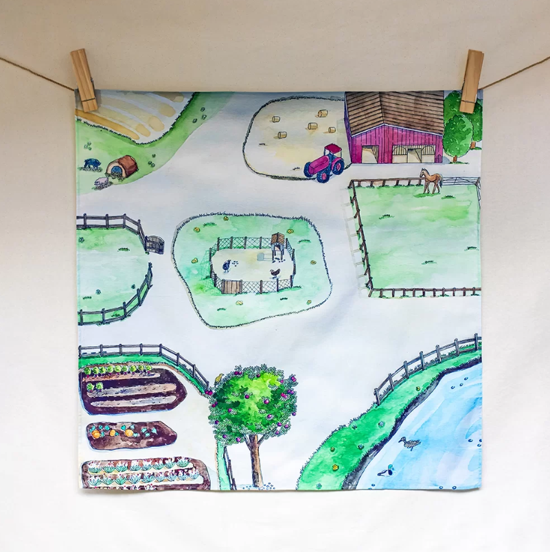 Around The Farm Wonderie Play Cloth